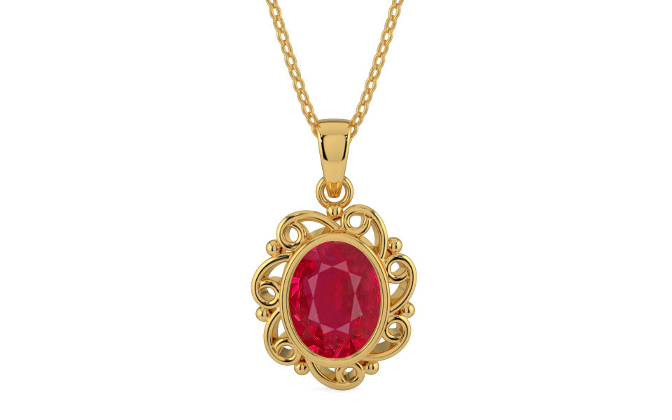 Gold Ruby Pendant Limited Quality (P5)