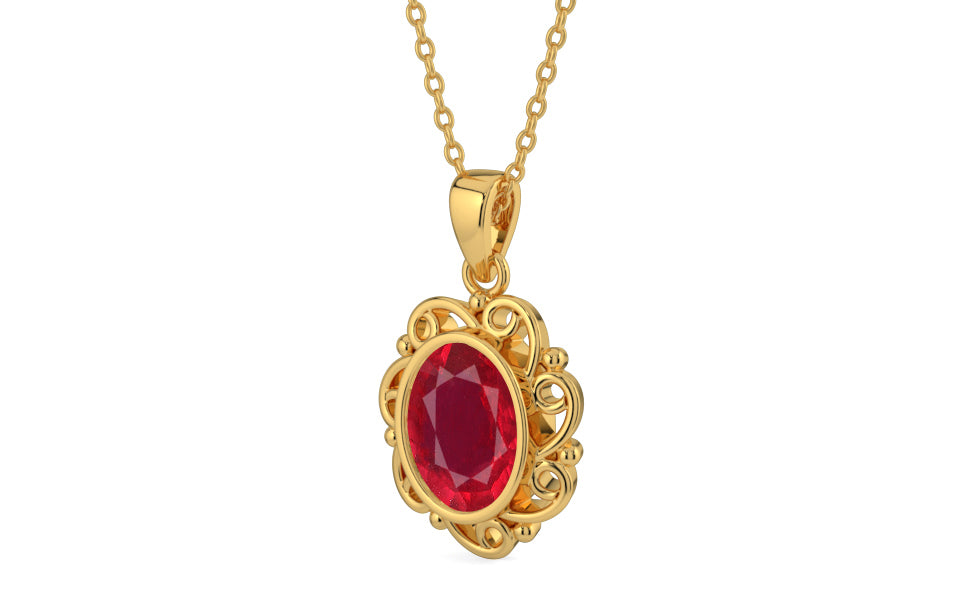Gold Ruby Pendant Rare Quality (P5)