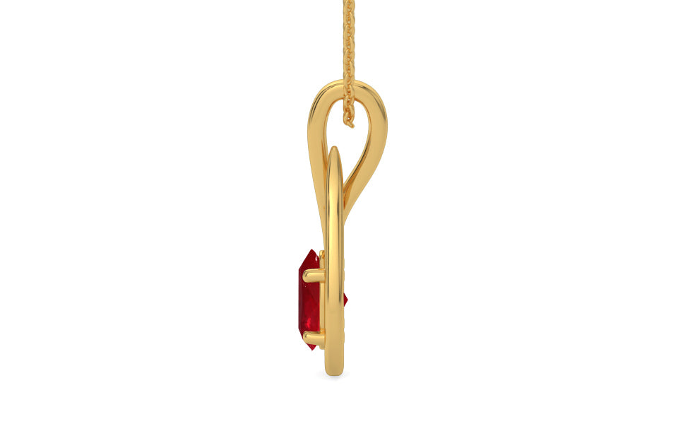 Gold Ruby Pendant Rare Quality (P9)