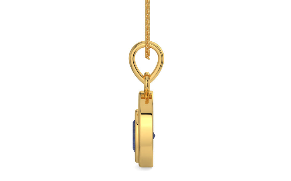 Gold Thailand Blue Sapphire Pendant Fine Quality (P12)