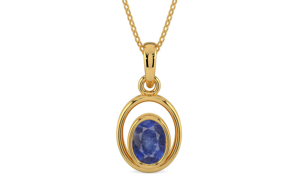 Gold Thailand Blue Sapphire Pendant Fine Quality (P12)