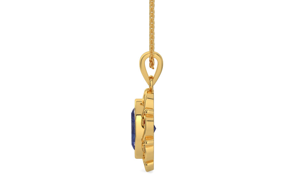Gold Thailand Blue Sapphire Pendant Fine Quality (P5)