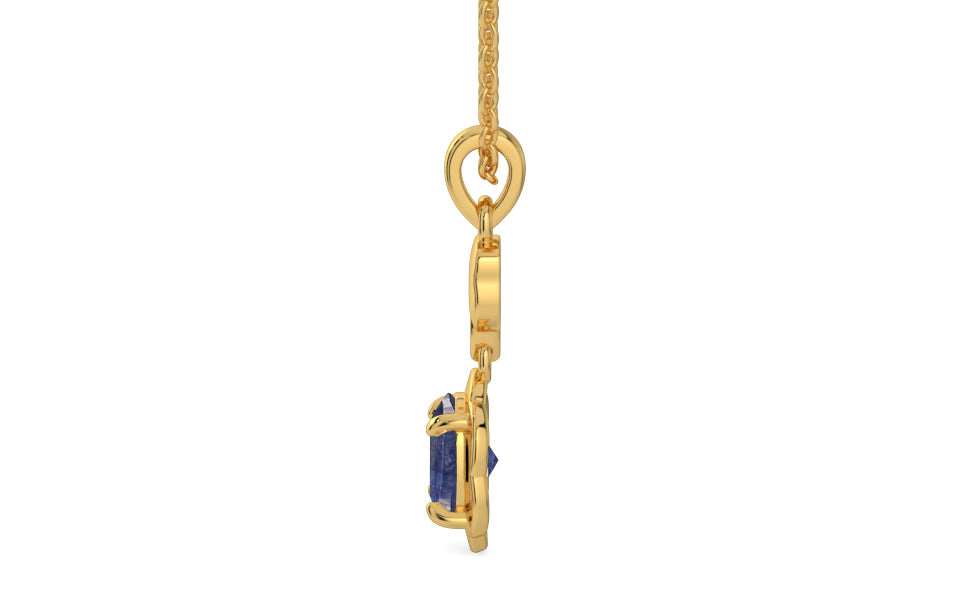 Gold Thailand Blue Sapphire Pendant Fine Quality (P6)