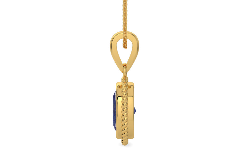 Gold Thailand Blue Sapphire Pendant Fine Quality (P7)