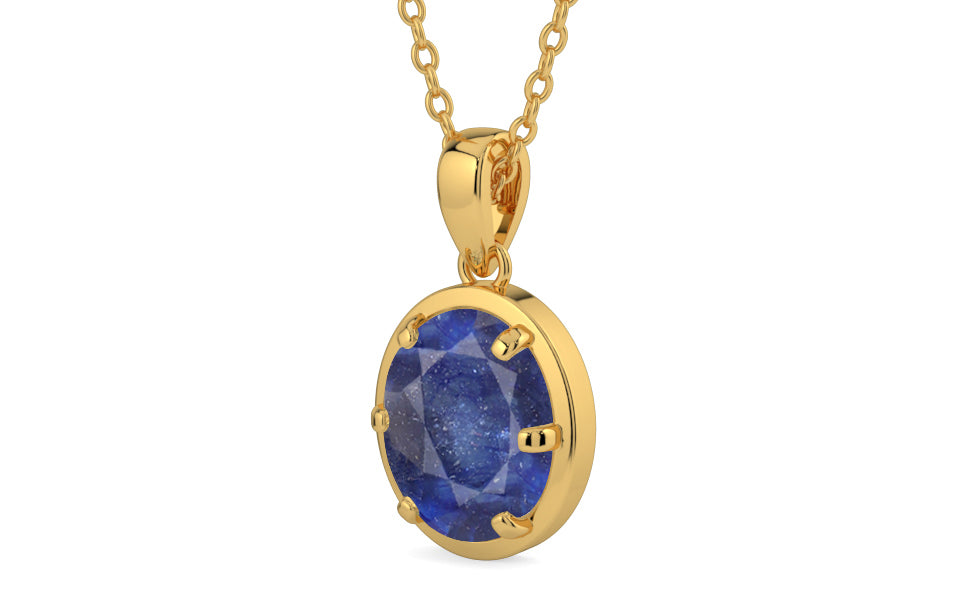Gold Thailand Blue Sapphire Pendant Fine Quality (P8)