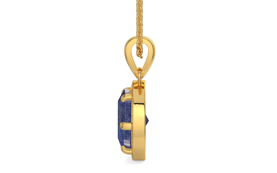 Gold Thailand Blue Sapphire Pendant Fine Quality (P8)