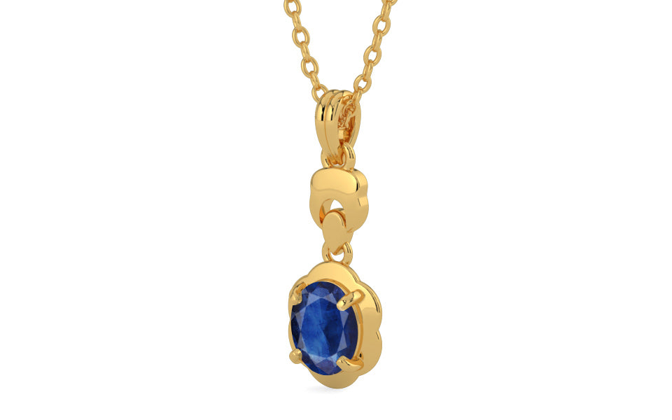 Gold Thailand Blue Sapphire Pendant Limited Quality (P6)