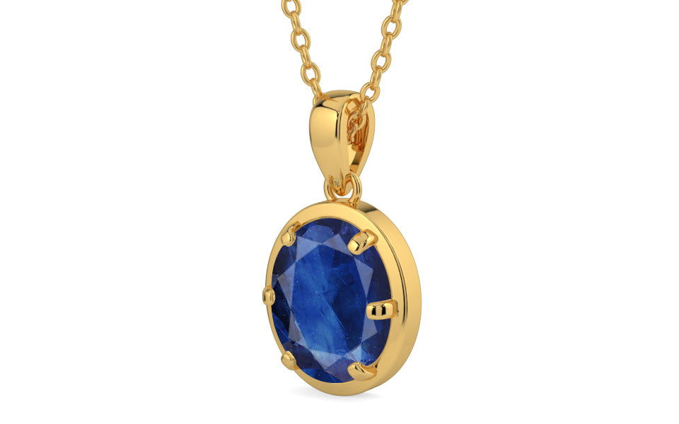 Gold Thailand Blue Sapphire Pendant Limited Quality (P8)
