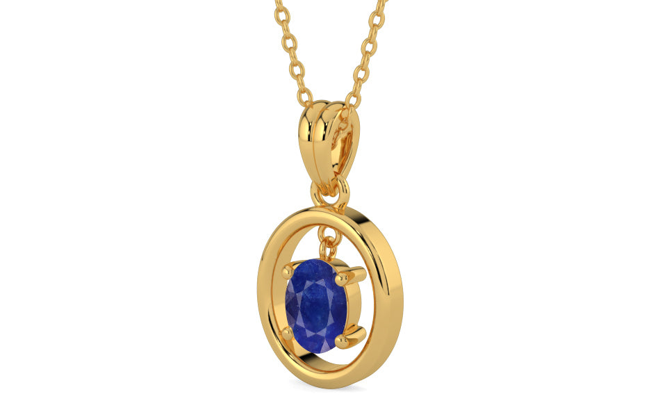 Gold Thailand Blue Sapphire Pendant Prime Quality (P2)