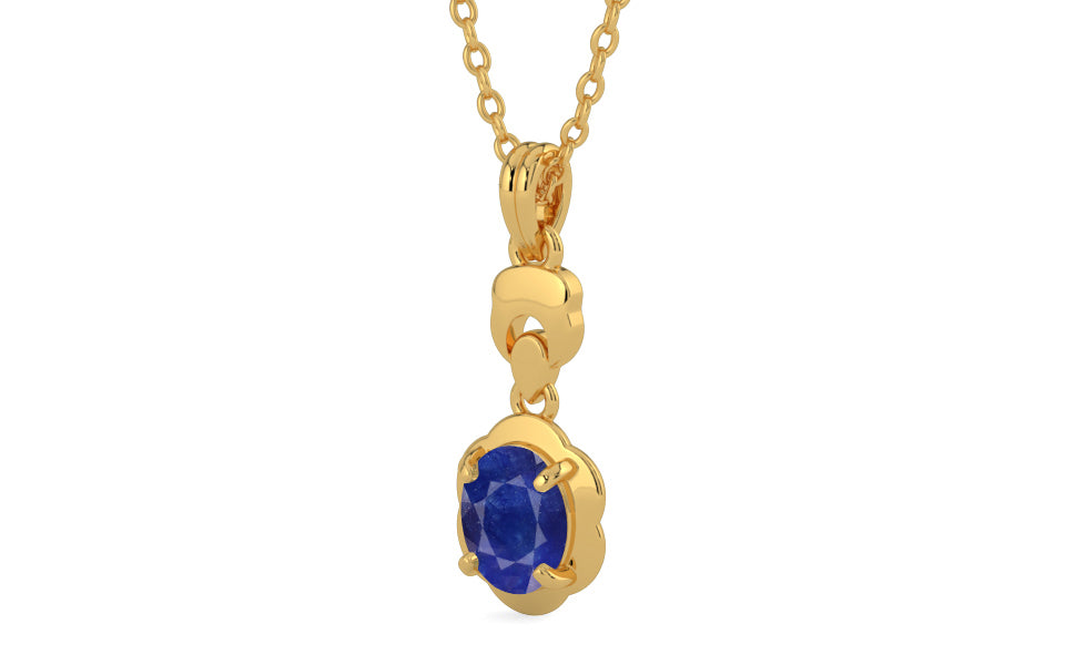 Gold Thailand Blue Sapphire Pendant Prime Quality (P6)