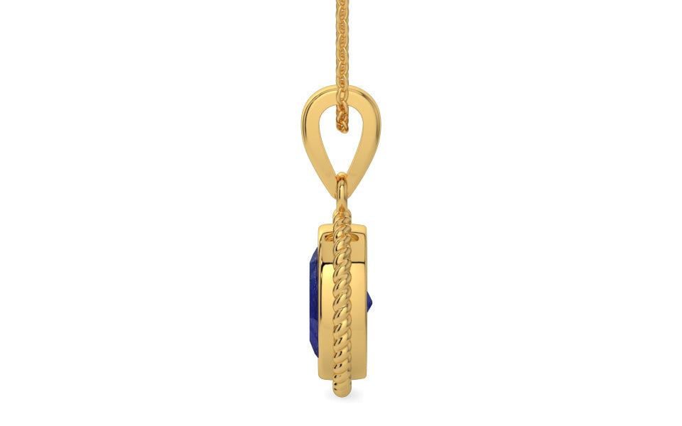 Gold Thailand Blue Sapphire Pendant Prime Quality (P7)