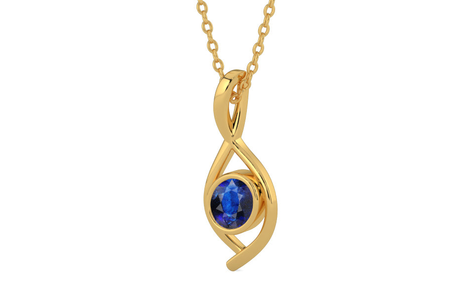 Gold Thailand Blue Sapphire Pendant Rare Quality (P1)