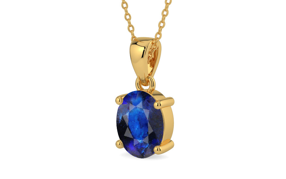 Gold Thailand Blue Sapphire Pendant Rare Quality (P10)