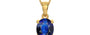 Gold Thailand Blue Sapphire Pendant Rare Quality (P10)