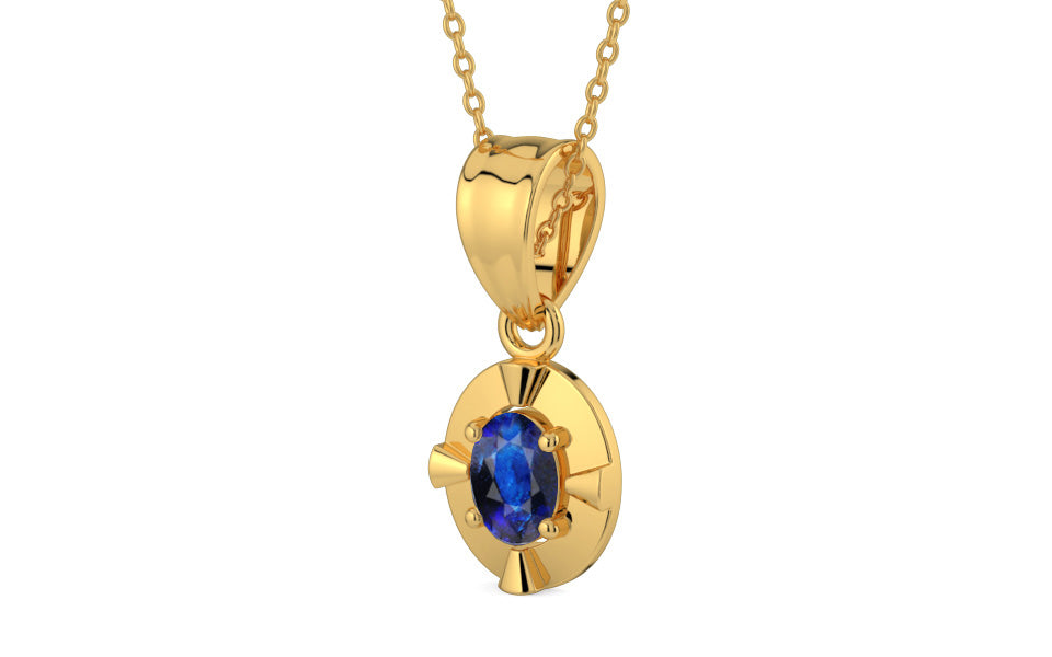 Gold Thailand Blue Sapphire Pendant Rare Quality (P11)