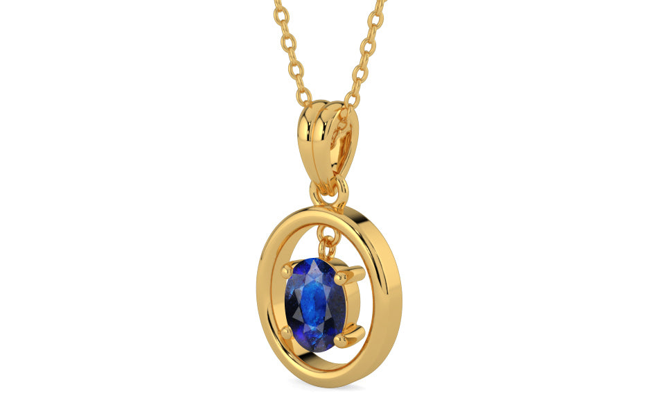 Gold Thailand Blue Sapphire Pendant Rare Quality (P2)