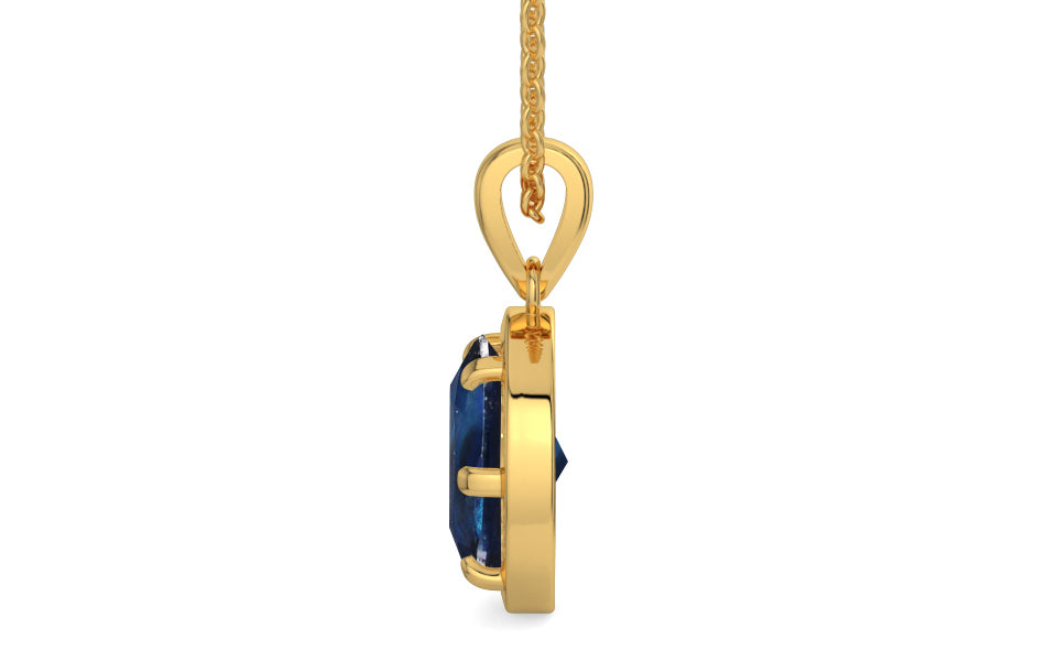 Gold Thailand Blue Sapphire Pendant Rare Quality (P8)