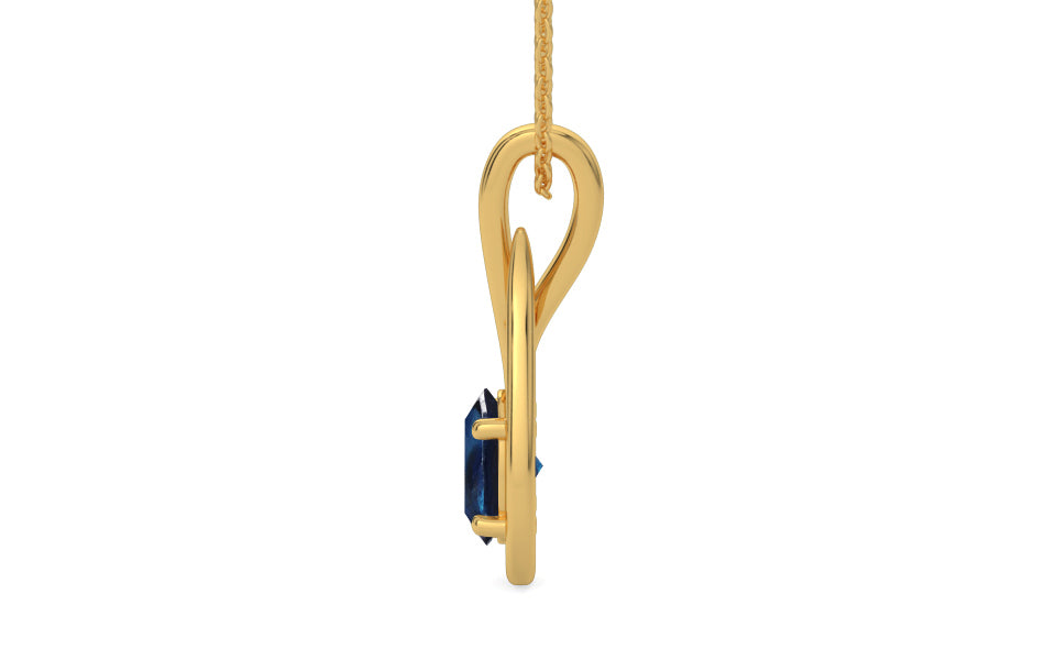 Gold Thailand Blue Sapphire Pendant Rare Quality (P9)