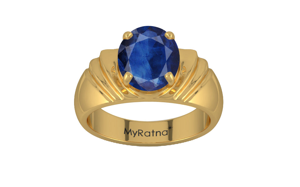 Gold Thailand Blue Sapphire Ring Limited Quality (R4)