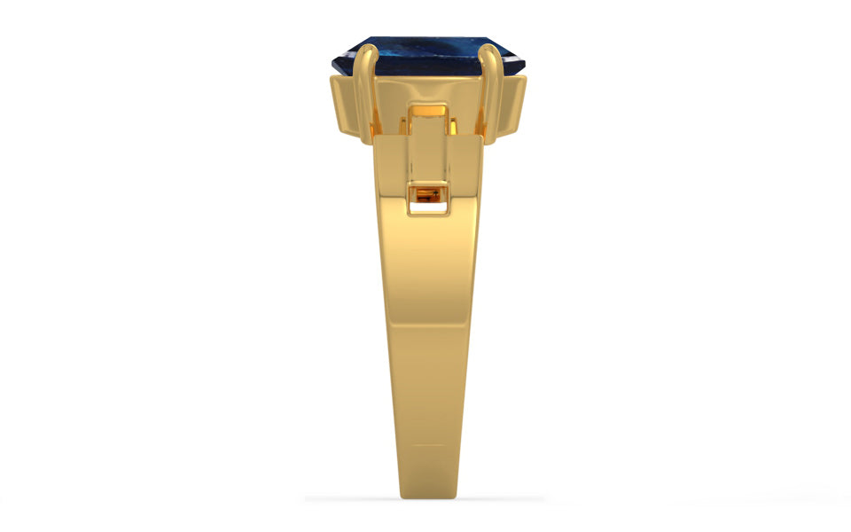 Gold Thailand Blue Sapphire Ring Rare Quality (R8)