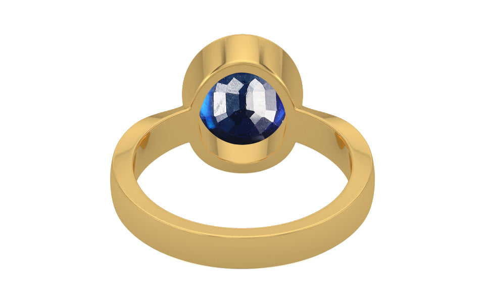 Gold Thailand Blue Sapphire Ring Rare Quality (R9)