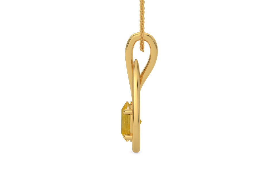 Gold Thailand Yellow Sapphire Pendant Fine Quality (P9)