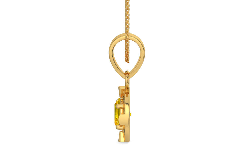 Gold Thailand Yellow Sapphire Pendant Limited Quality (P11)