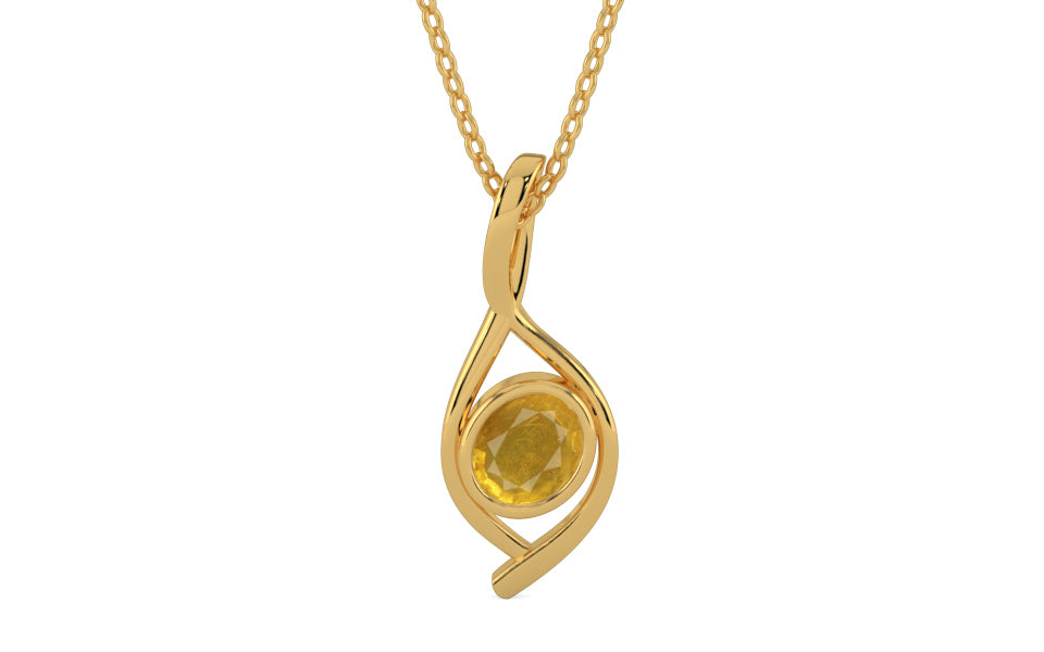Gold Thailand Yellow Sapphire Pendant Prime Quality (P1)