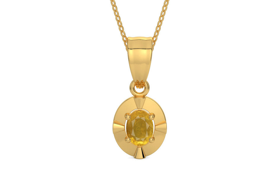 Gold Thailand Yellow Sapphire Pendant Prime Quality (P11)