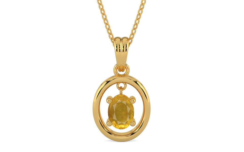 Gold Thailand Yellow Sapphire Pendant Prime Quality (P2)