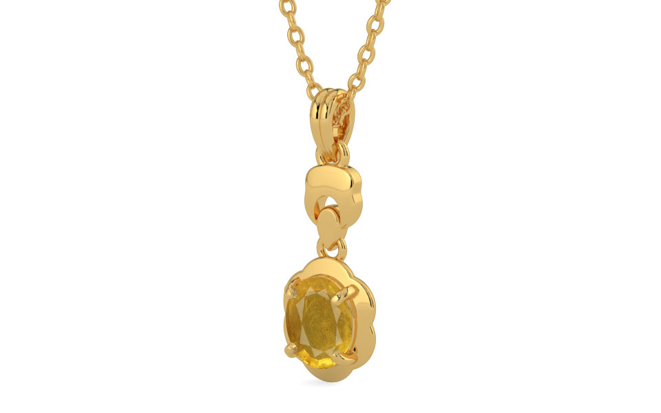 Gold Thailand Yellow Sapphire Pendant Prime Quality (P6)