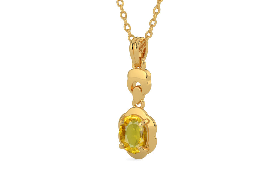 Gold Thailand Yellow Sapphire Pendant Rare Quality (P6)