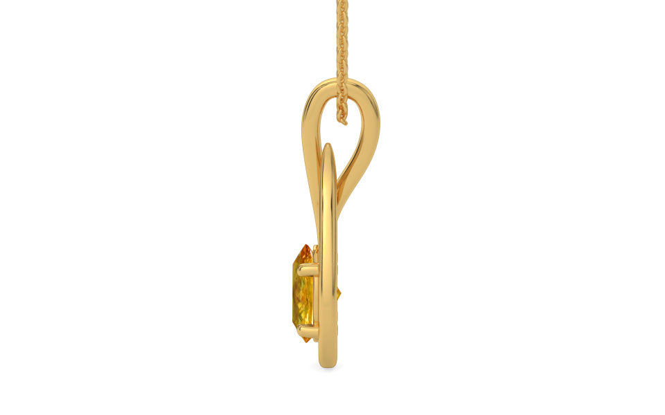 Gold Thailand Yellow Sapphire Pendant Rare Quality (P9)