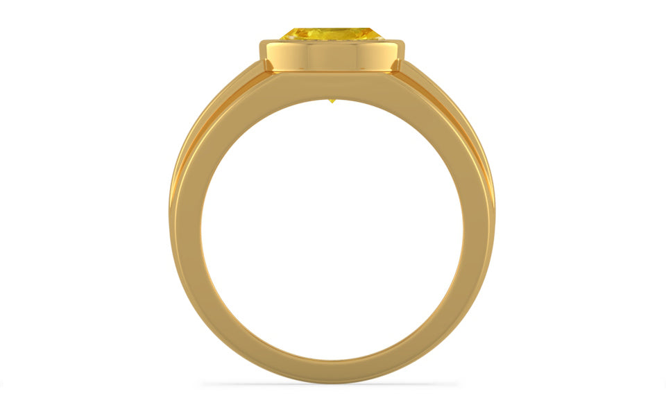 Gold Thailand Yellow Sapphire Ring Limited Quality (R1)
