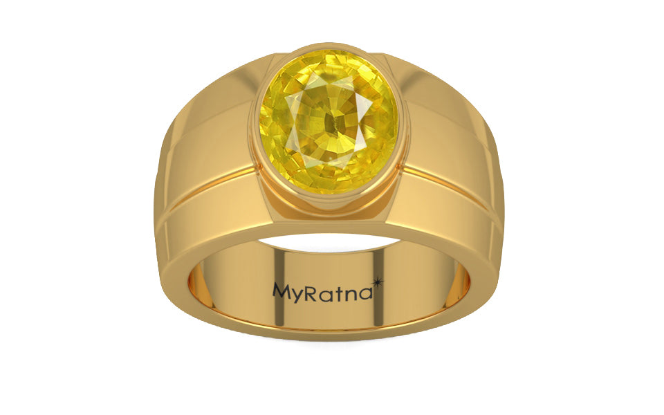 Gold Thailand Yellow Sapphire Ring Limited Quality (R1)