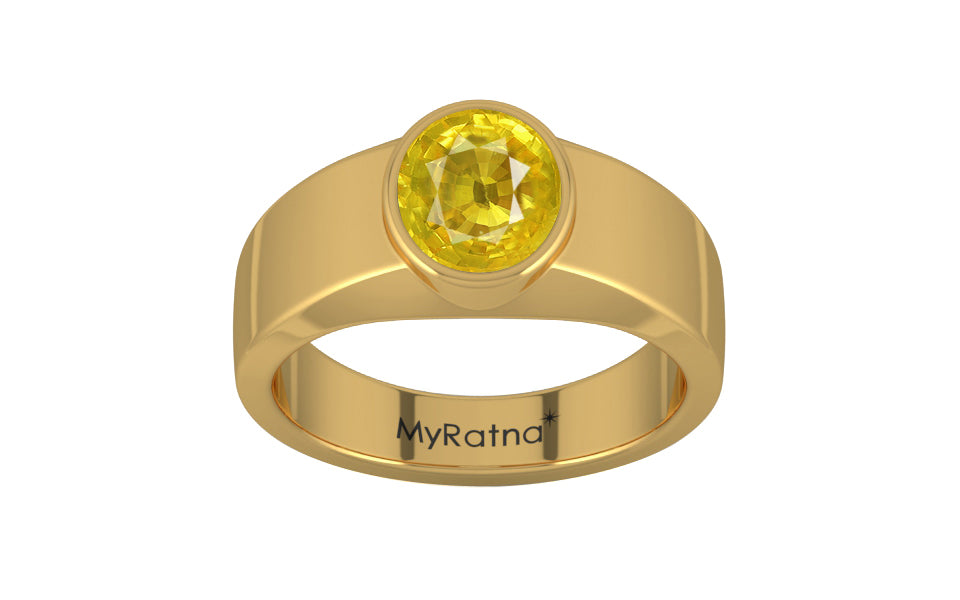 Gold Thailand Yellow Sapphire Ring Limited Quality (R10)