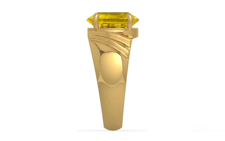 Gold Thailand Yellow Sapphire Ring Limited Quality (R4)