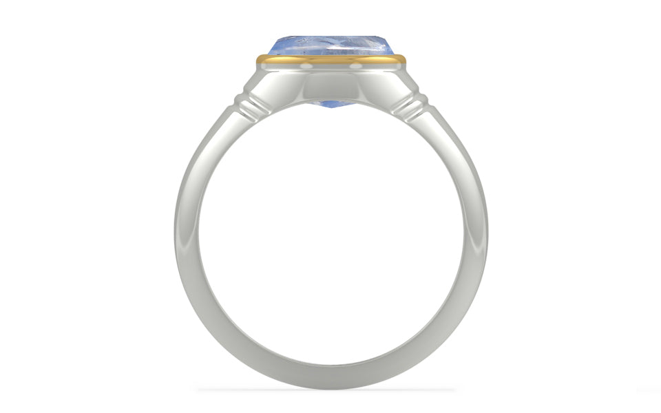 Goldcap Ceylon Blue Sapphire Ring Fine Quality (R7)