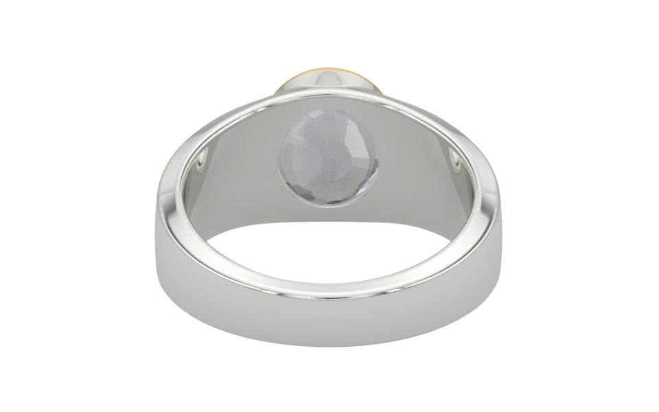 GoldCap Ceylon White Sapphire Ring Fine Quality (R10)