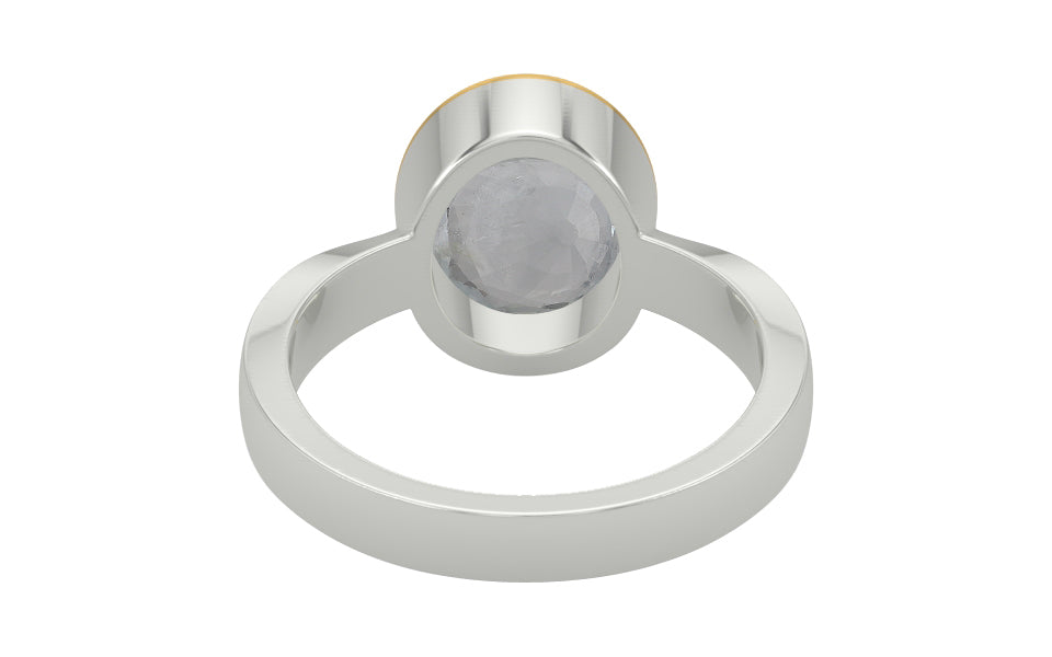 GoldCap Ceylon White Sapphire Ring Fine Quality (R9)