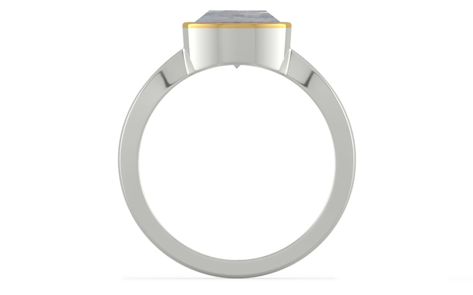 GoldCap Ceylon White Sapphire Ring Fine Quality (R9)