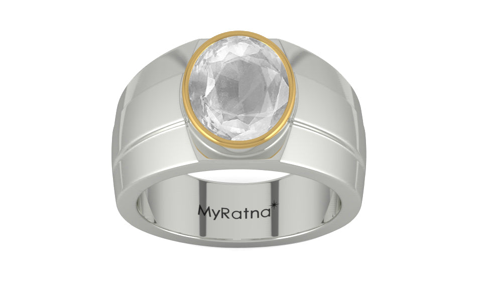 Goldcap Ceylon White Sapphire Ring Limited Quality (R1)