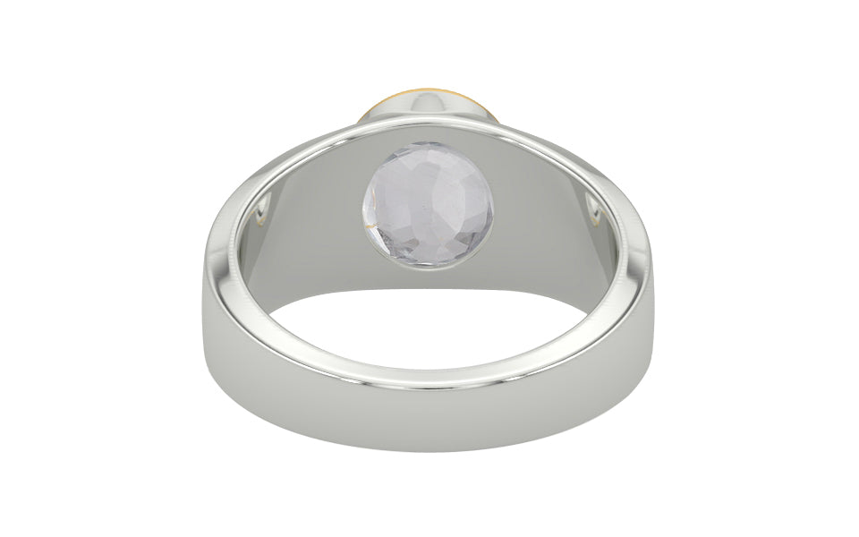 GoldCap Ceylon White Sapphire Ring Limited Quality (R10)