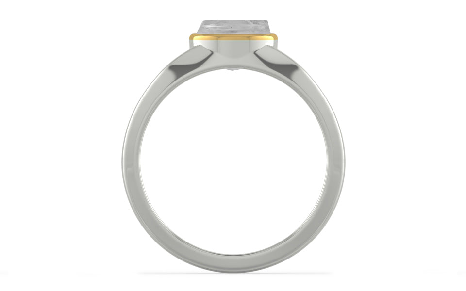 GoldCap Ceylon White Sapphire Ring Limited Quality (R10)