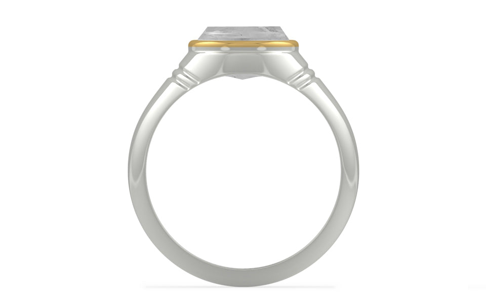 GoldCap Ceylon White Sapphire Ring Limited Quality (R7)