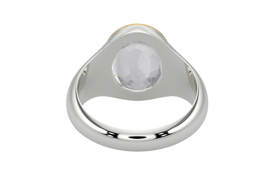 GoldCap Ceylon White Sapphire Ring Limited Quality (R7)