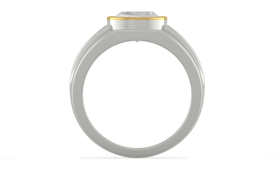 Goldcap Ceylon White Sapphire Ring Rare Quality (R1)