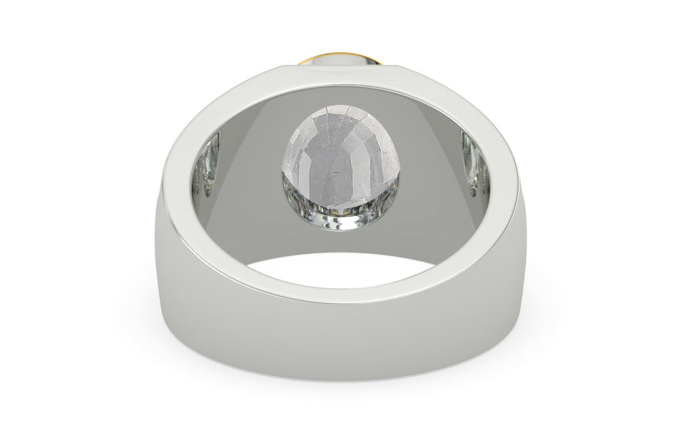 Goldcap Ceylon White Sapphire Ring Rare Quality (R1)