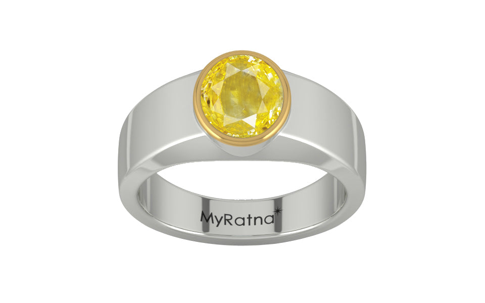 GoldCap Ceylon Yellow Sapphire Ring Limited Quality (R10)