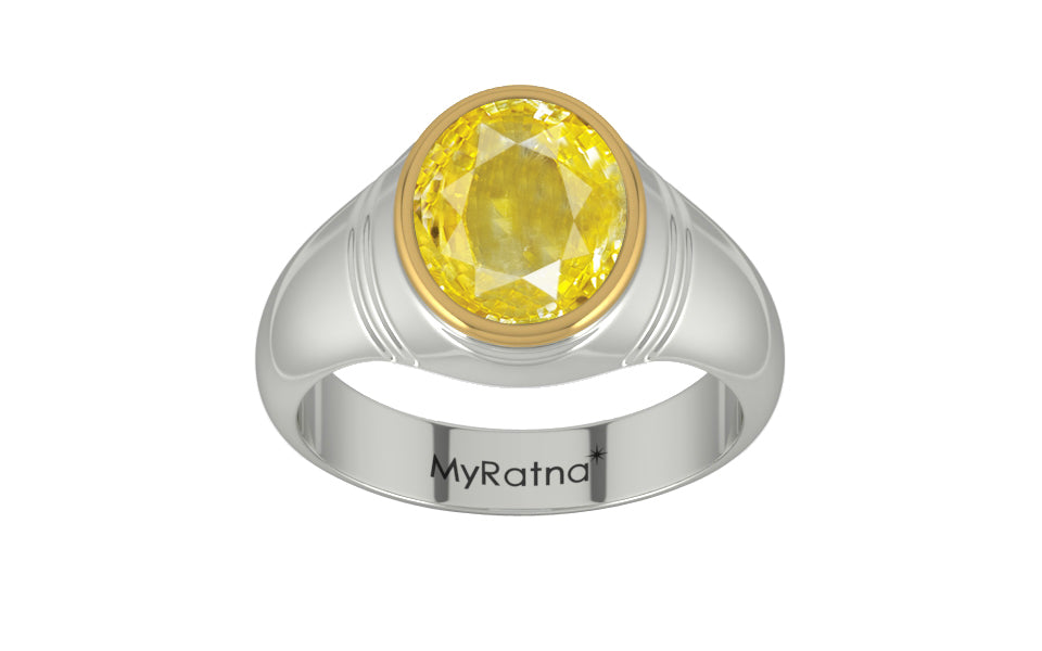 GoldCap Ceylon Yellow Sapphire Ring Limited Quality (R7)